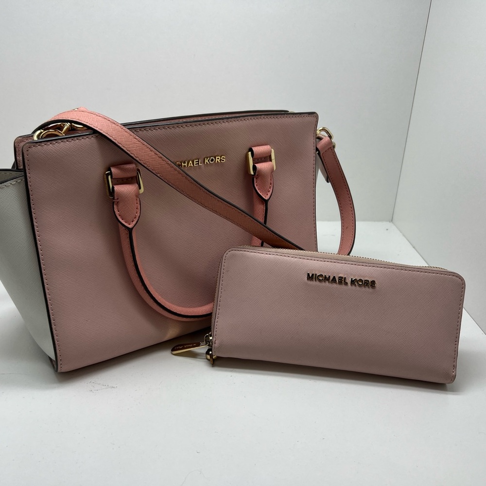Used Michael Kors pink Bag & Wallet